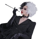 Cruella Black Coat Suit Cosplay Costume Halloween Carnival Outfit