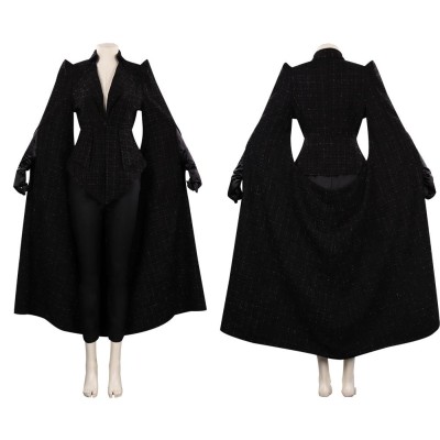 Cruella Black Coat Suit Cosplay Costume Halloween Carnival Outfit