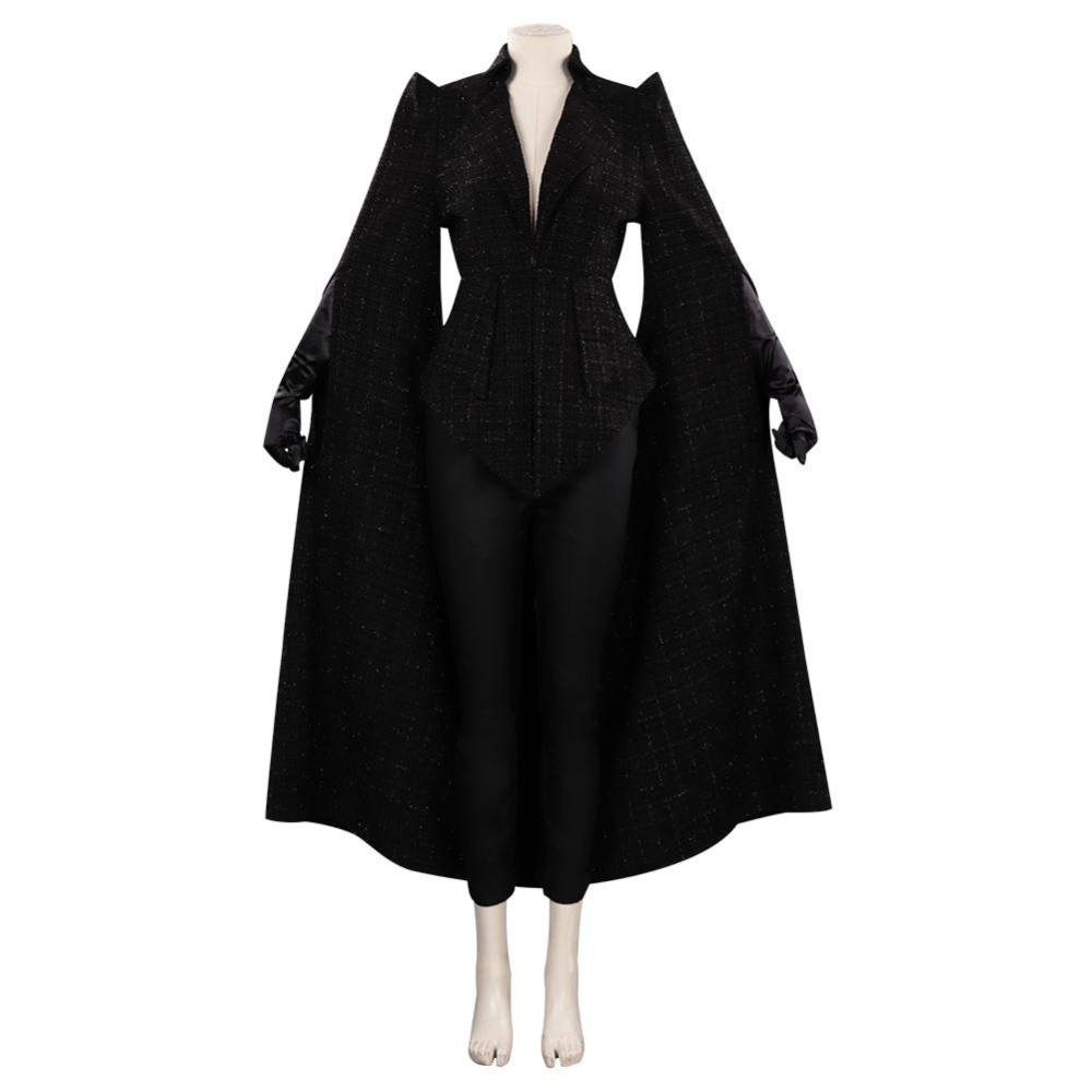 Cruella Black Coat Suit Cosplay Costume Halloween Carnival Outfit