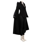 Cruella Black Coat Suit Cosplay Costume Halloween Carnival Outfit