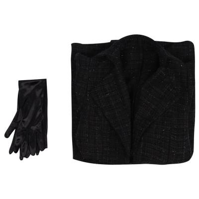 Cruella Black Coat Suit Cosplay Costume Halloween Carnival Outfit