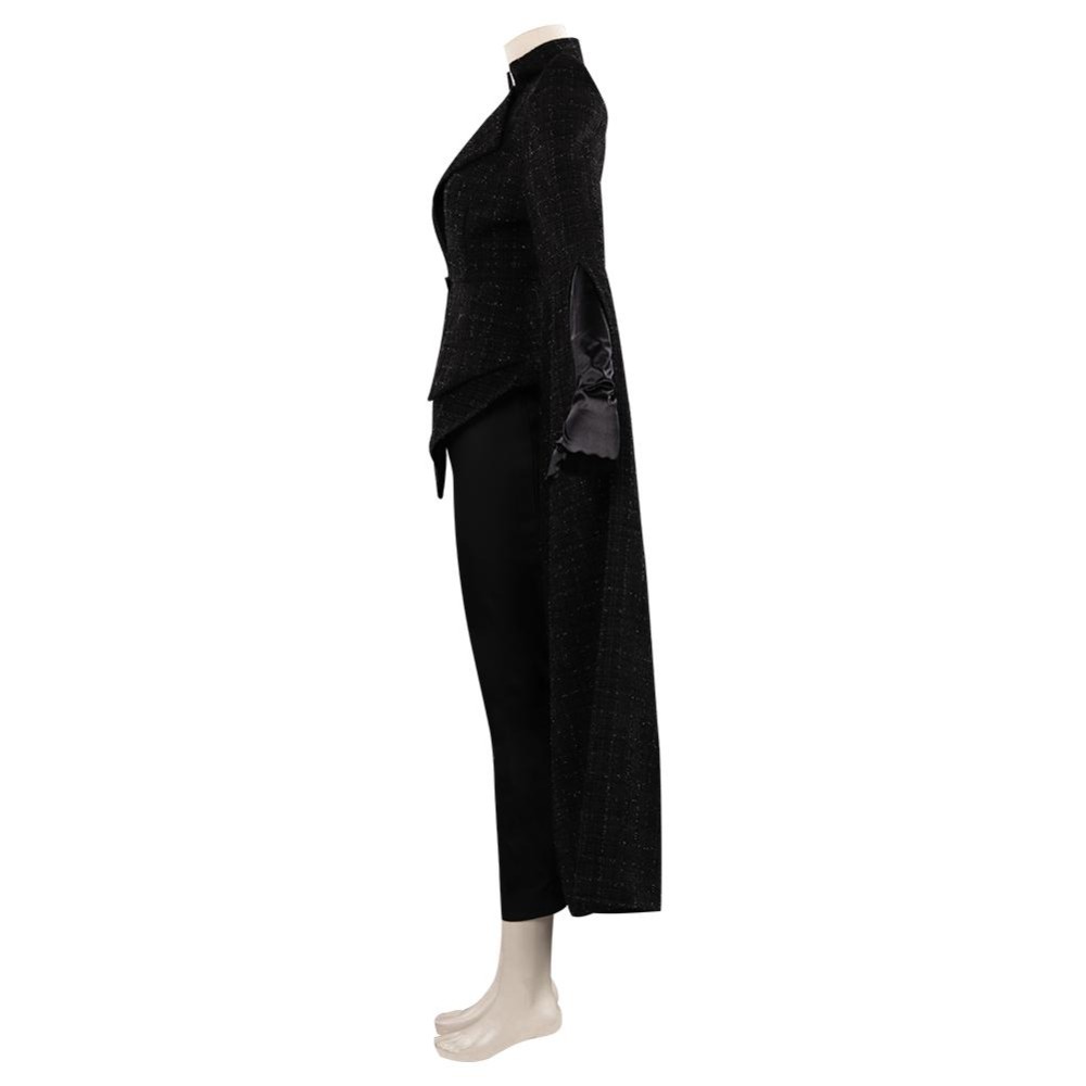Cruella Black Coat Suit Cosplay Costume Halloween Carnival Outfit
