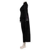 Cruella Black Coat Suit Cosplay Costume Halloween Carnival Outfit