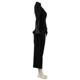 Cruella Black Coat Suit Cosplay Costume Halloween Carnival Outfit