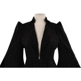 Cruella Black Coat Suit Cosplay Costume Halloween Carnival Outfit