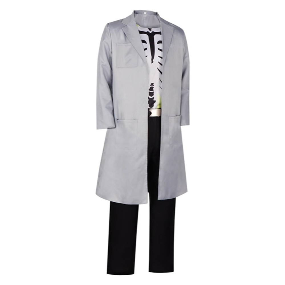 Creature Commandos(2024) Doctor Phosphorus Grey Coat Cosplay Costume Halloween Carnival Outfit