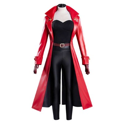 Creature Commandos (2024) Bride of Frankenstein Red Coat Cosplay Costume Halloween Carnival Outfit