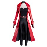 Creature Commandos (2024) Bride of Frankenstein Red Coat Cosplay Costume Halloween Carnival Outfit