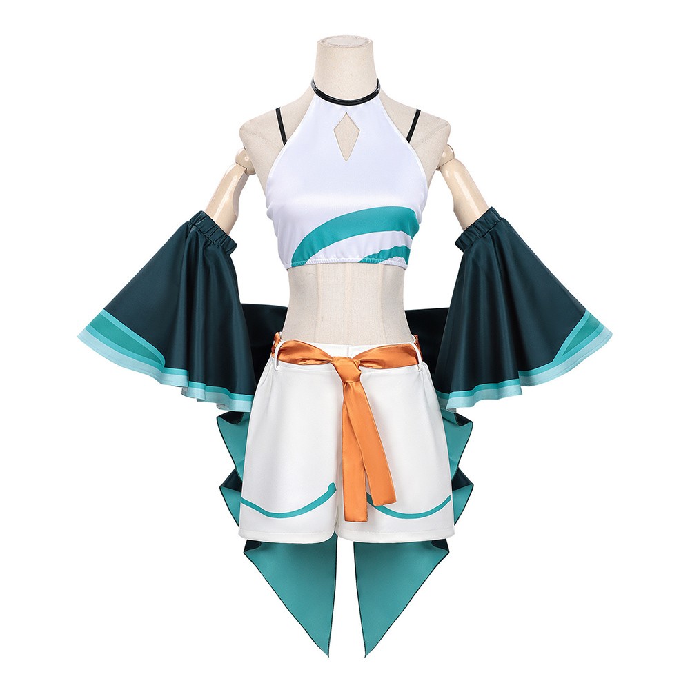 Cosmic Princess Kaguya Yachiyo Tsukimi Women Green Dress Cosplay Costume Halloween Carnival Outfit