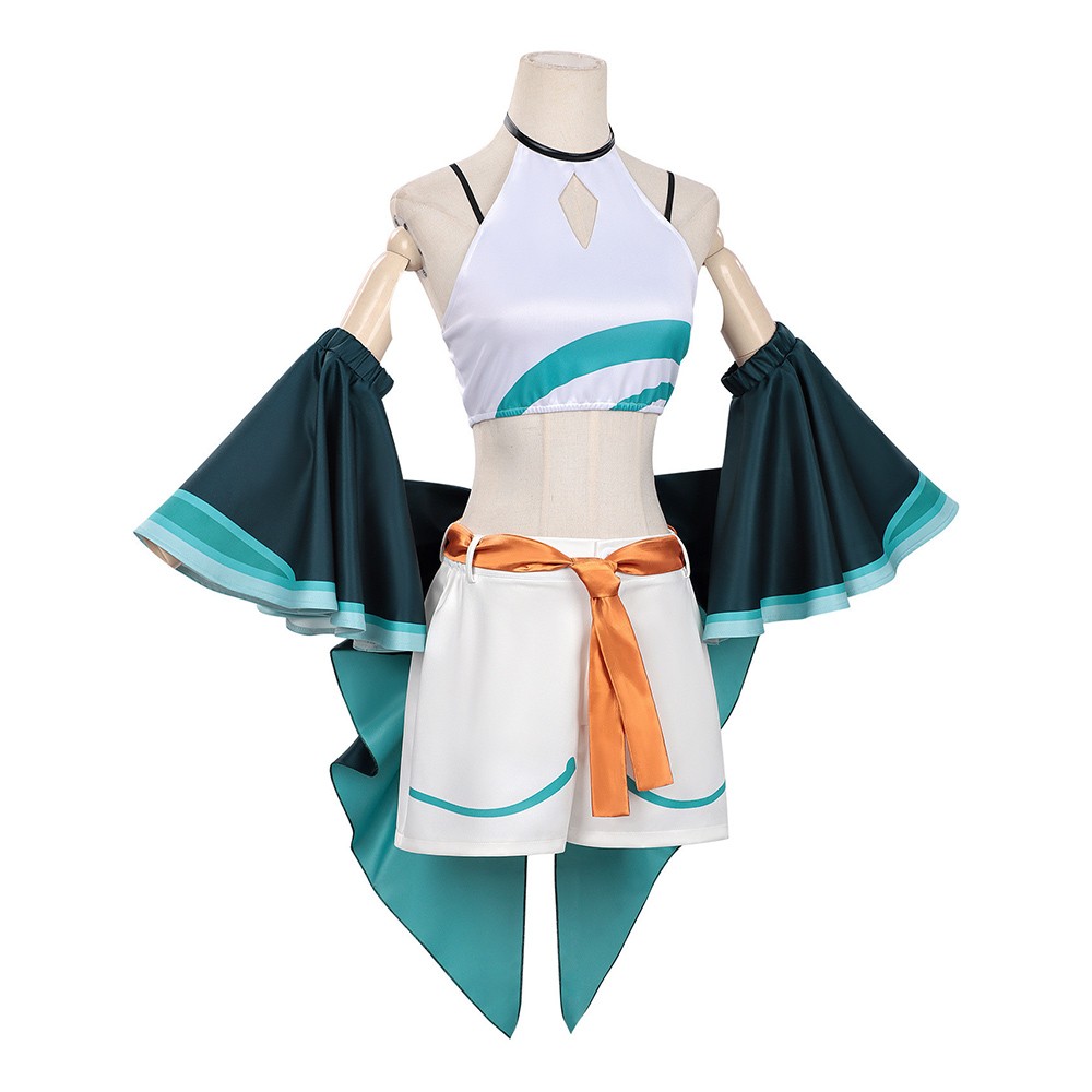 Cosmic Princess Kaguya Yachiyo Tsukimi Women Green Dress Cosplay Costume Halloween Carnival Outfit