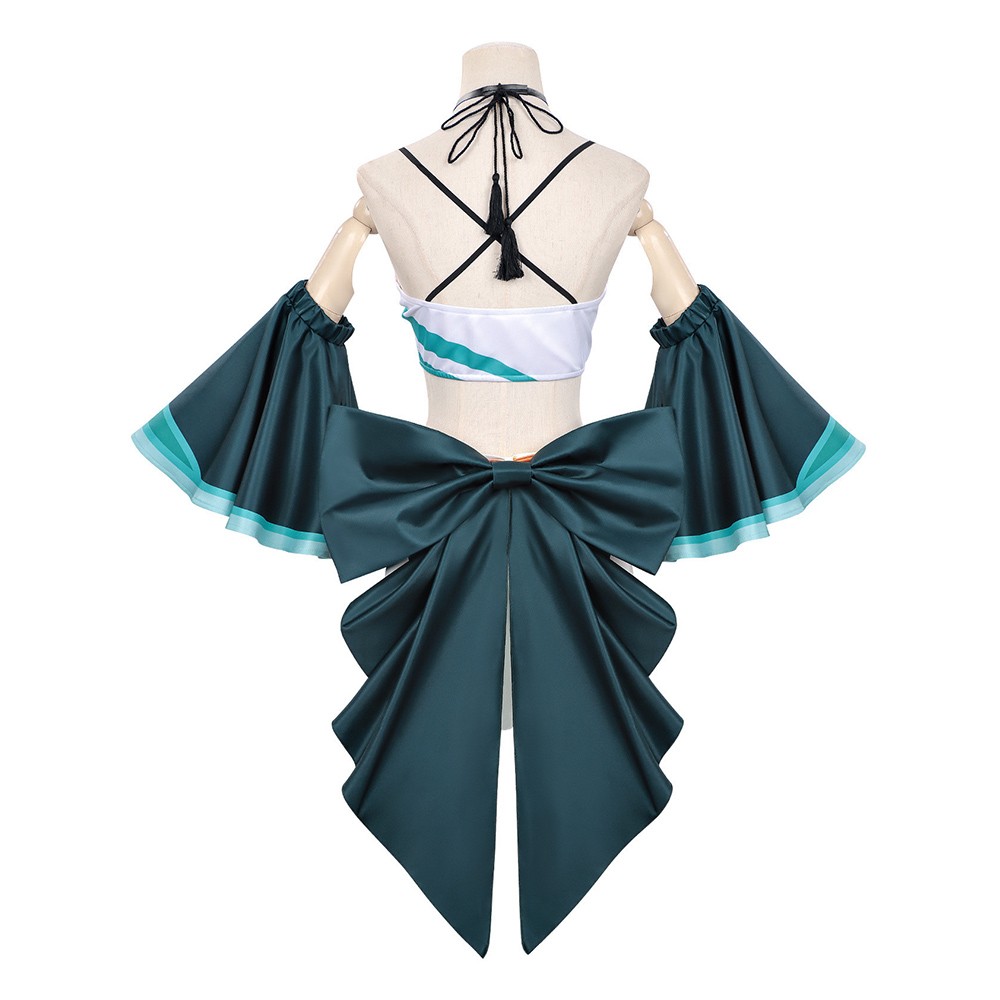 Cosmic Princess Kaguya Yachiyo Tsukimi Women Green Dress Cosplay Costume Halloween Carnival Outfit