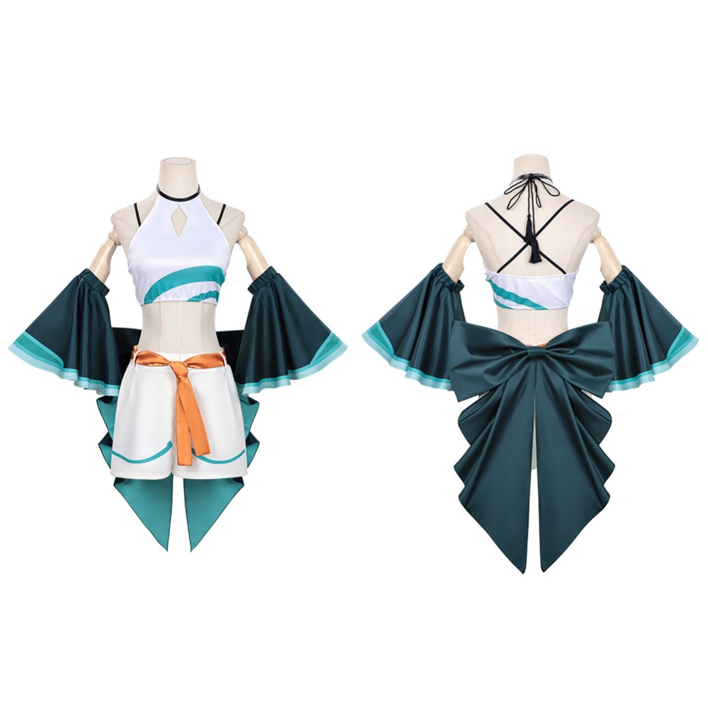 Cosmic Princess Kaguya Yachiyo Tsukimi Women Green Dress Cosplay Costume Halloween Carnival Outfit