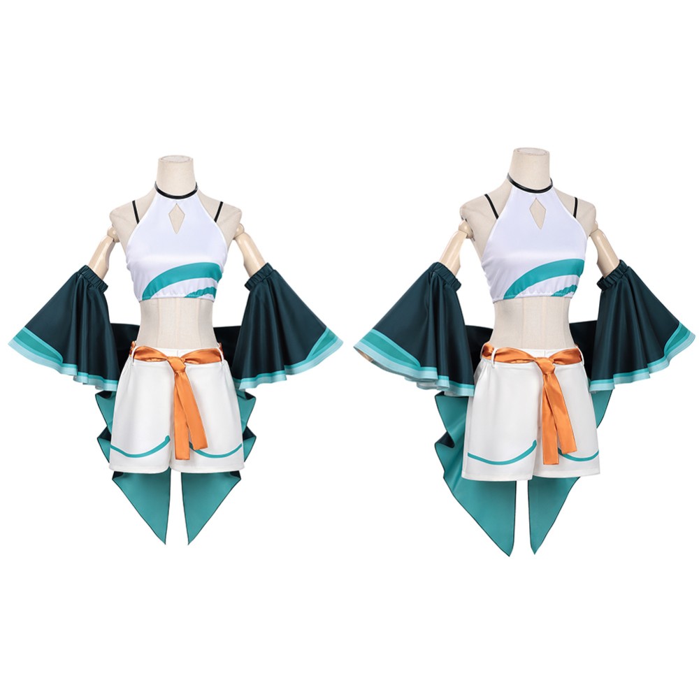 Cosmic Princess Kaguya Yachiyo Tsukimi Women Green Dress Cosplay Costume Halloween Carnival Outfit