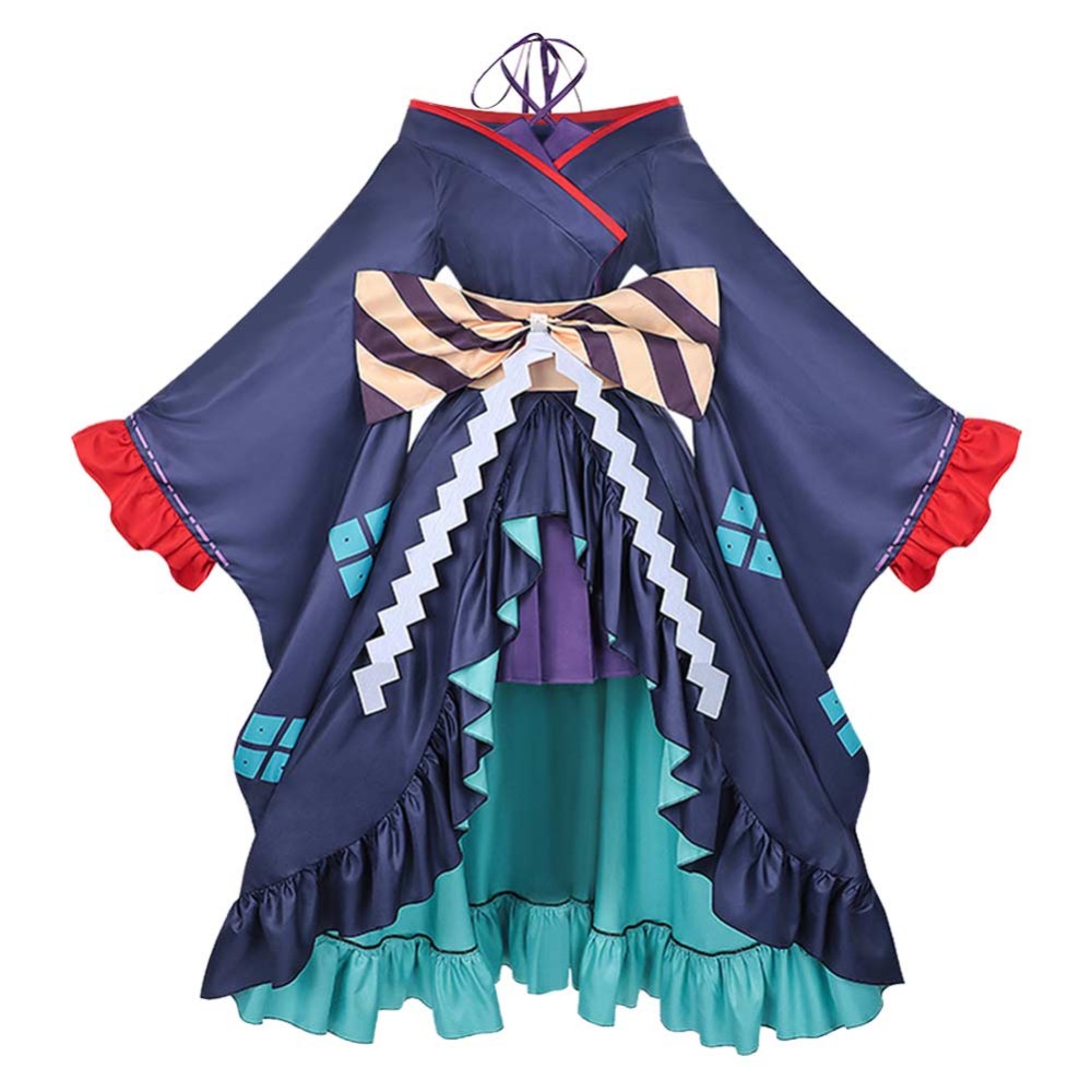 Cosmic Princess Kaguya Tsukimi Yachiyo Women Blue Kimono Cosplay Costume Halloween Carnival Outfit