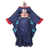 Cosmic Princess Kaguya Tsukimi Yachiyo Women Blue Kimono Cosplay Costume Halloween Carnival Outfit