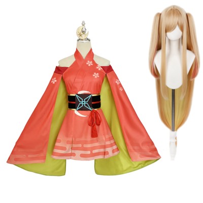 Cosmic Princess Kaguya Kaguya Women Orange Dress Cosplay Costume Halloween Carnival Outfit