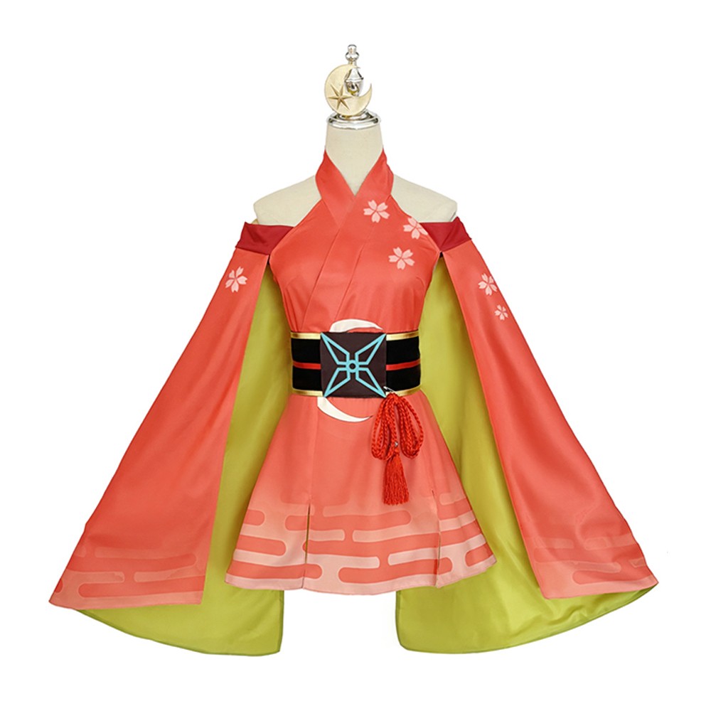 Cosmic Princess Kaguya Kaguya Women Orange Dress Cosplay Costume Halloween Carnival Outfit