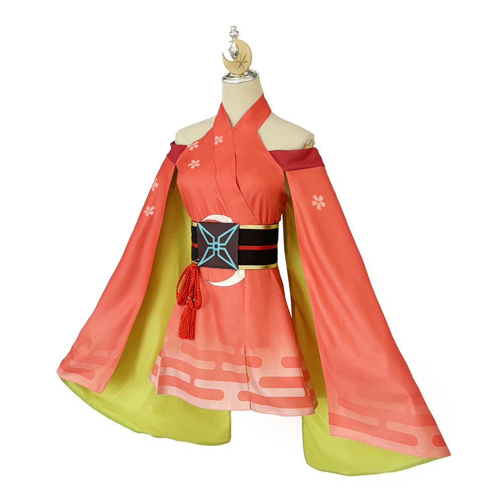 Cosmic Princess Kaguya Kaguya Women Orange Dress Cosplay Costume Halloween Carnival Outfit