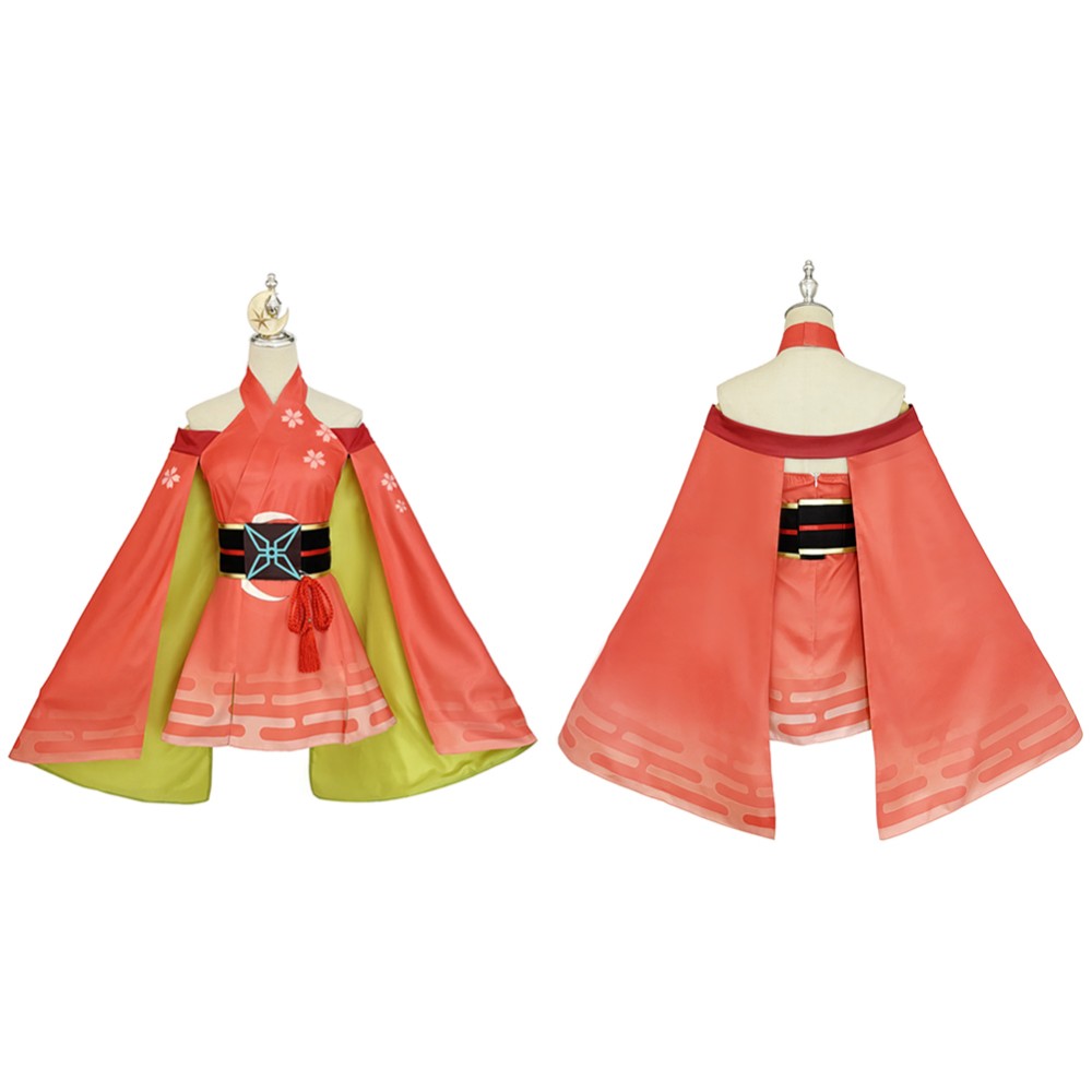 Cosmic Princess Kaguya Kaguya Women Orange Dress Cosplay Costume Halloween Carnival Outfit