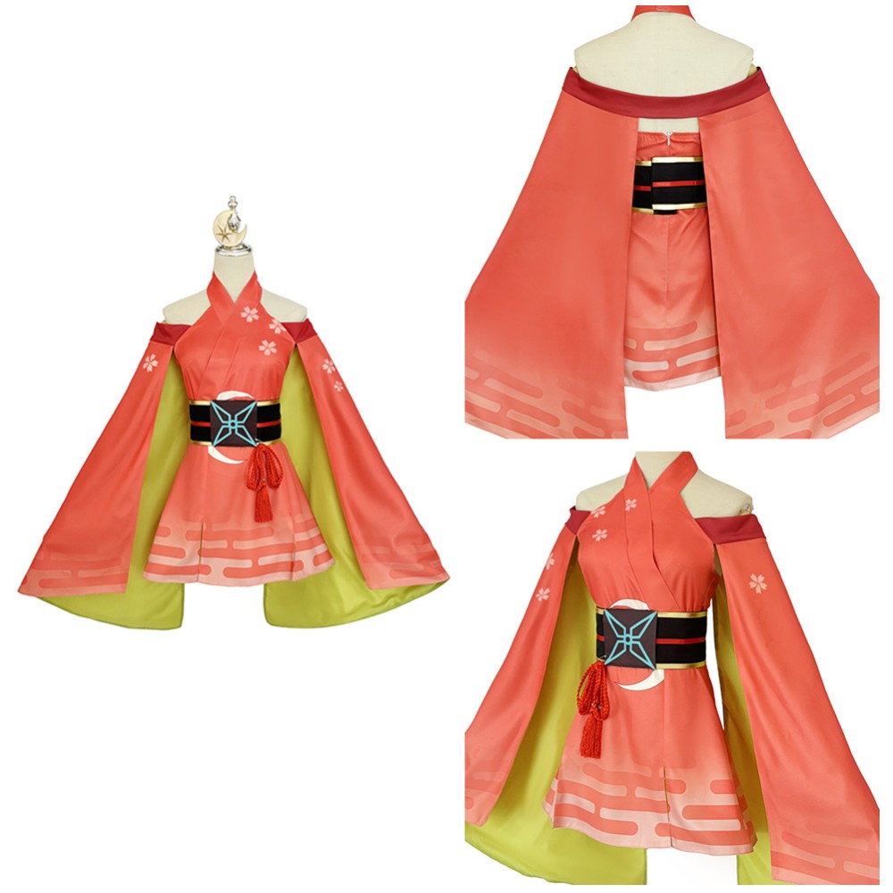 Cosmic Princess Kaguya Kaguya Women Orange Dress Cosplay Costume Halloween Carnival Outfit