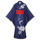 Cosmic Princess Kaguya Kaguya Women Blue Kimono Cosplay Costume Halloween Carnival Outfit