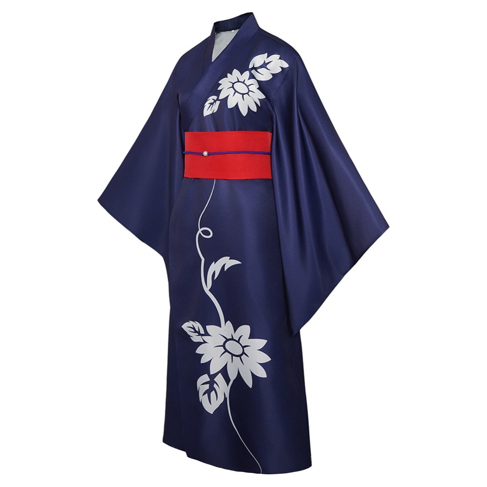 Cosmic Princess Kaguya Kaguya Women Blue Kimono Cosplay Costume Halloween Carnival Outfit