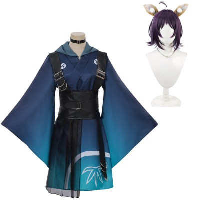 Cosmic Princess Kaguya Iroha‌ Sakayori Women Blue Kimono Cosplay Costume Halloween Carnival Outfit