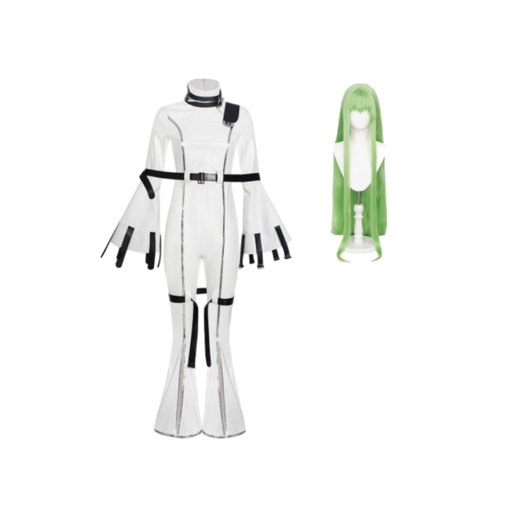 Code Geass C.C. Women White Cosplay Costume Halloween Carnival Outfit