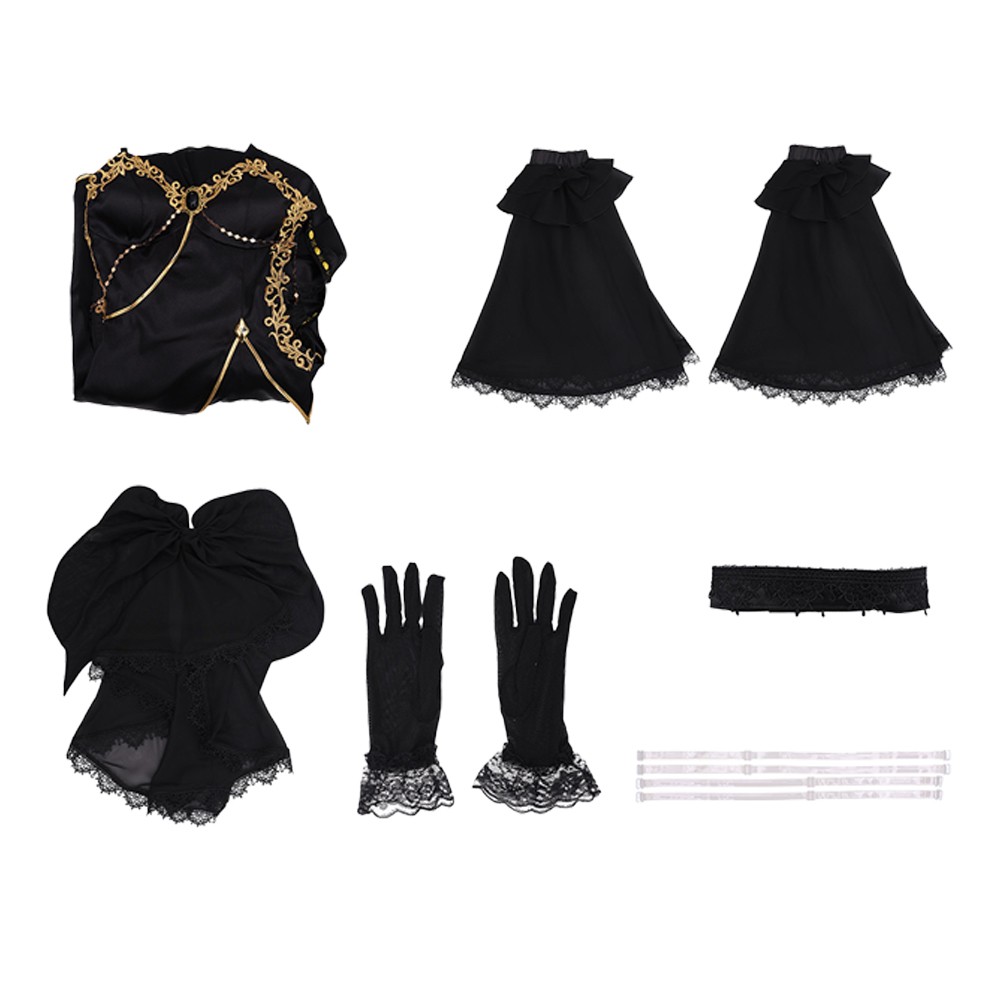Code Geass C.C. Women Black Dress Cosplay Costume Halloween Carnival Outfit