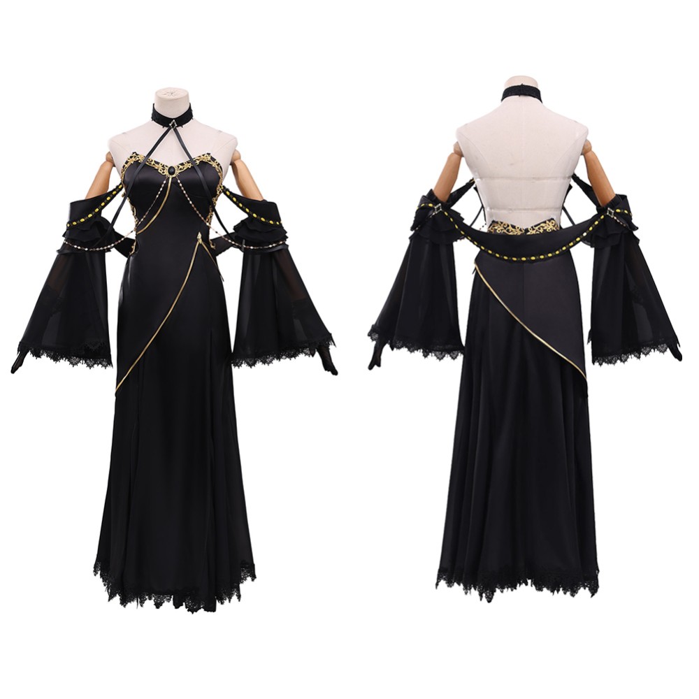 Code Geass C.C. Women Black Dress Cosplay Costume Halloween Carnival Outfit