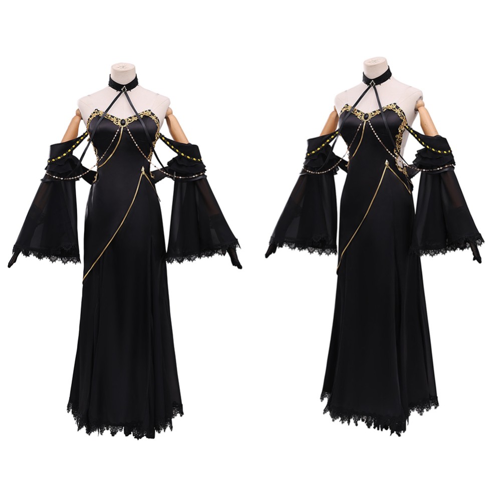 Code Geass C.C. Women Black Dress Cosplay Costume Halloween Carnival Outfit