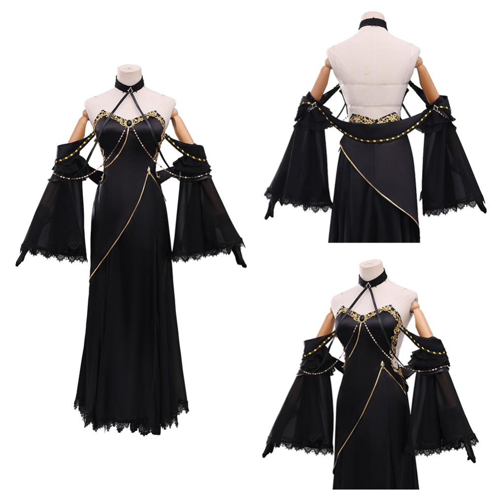 Code Geass C.C. Women Black Dress Cosplay Costume Halloween Carnival Outfit