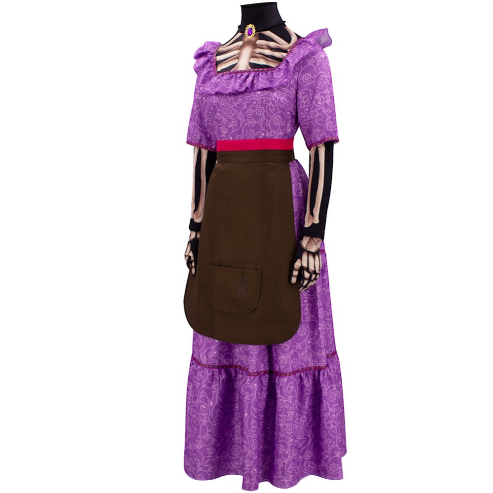 CoCo Imelda Women Purple Dress Cosplay Costume Halloween Carnival Outfit