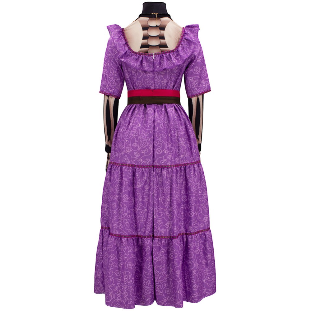 CoCo Imelda Women Purple Dress Cosplay Costume Halloween Carnival Outfit