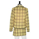 Clueless Cher Horowitz Yellow Uniform Suit Cosplay Costume Halloween Carnival Outfit