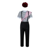 Clair Obscur Black‑and‑White stripes Gustave Cosplay Costume Halloween Carnival Outfit
