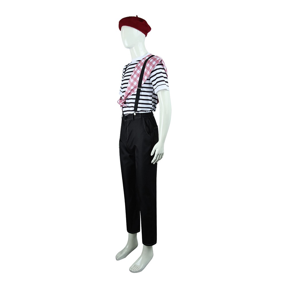 Clair Obscur Black‑and‑White stripes Gustave Cosplay Costume Halloween Carnival Outfit