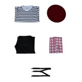 Clair Obscur Black‑and‑White stripes Gustave Cosplay Costume Halloween Carnival Outfit