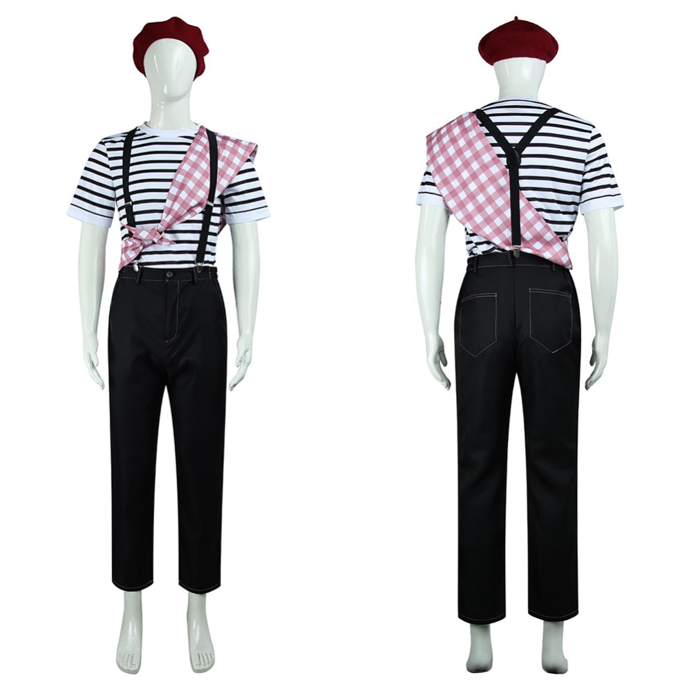 Clair Obscur Black‑and‑White stripes Gustave Cosplay Costume Halloween Carnival Outfit