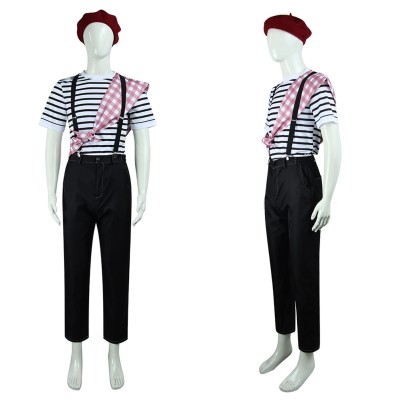 Clair Obscur Black‑and‑White stripes Gustave Cosplay Costume Halloween Carnival Outfit