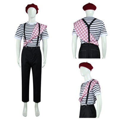 Clair Obscur Black‑and‑White stripes Gustave Cosplay Costume Halloween Carnival Outfit