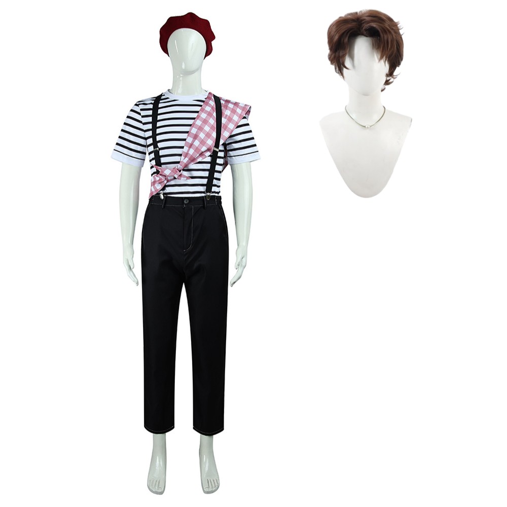Clair Obscur Black‑and‑White stripes Gustave Cosplay Costume Halloween Carnival Outfit