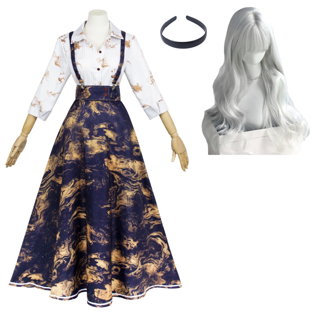 Clair Obscur：Expedition 33 Clea Women Blue Dress Cosplay Costume Halloween Carnival Outfit