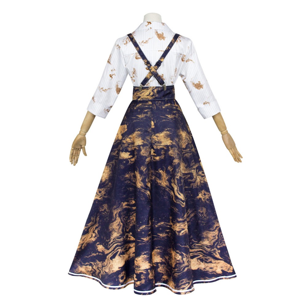 Clair Obscur：Expedition 33 Clea Women Blue Dress Cosplay Costume Halloween Carnival Outfit