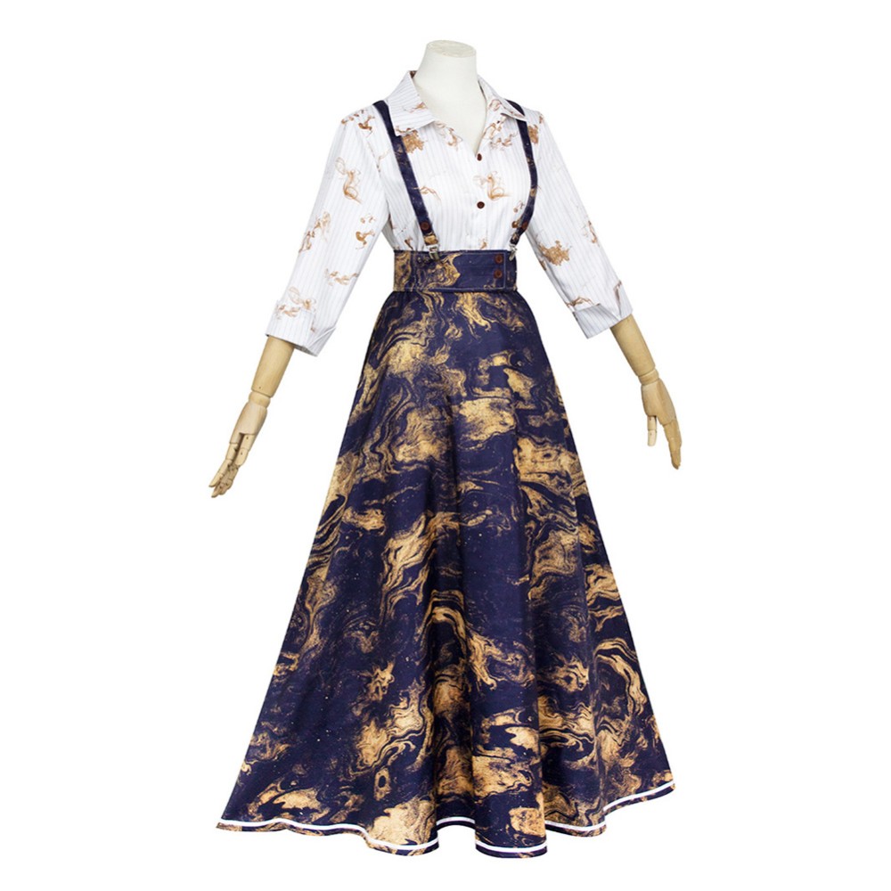 Clair Obscur：Expedition 33 Clea Women Blue Dress Cosplay Costume Halloween Carnival Outfit