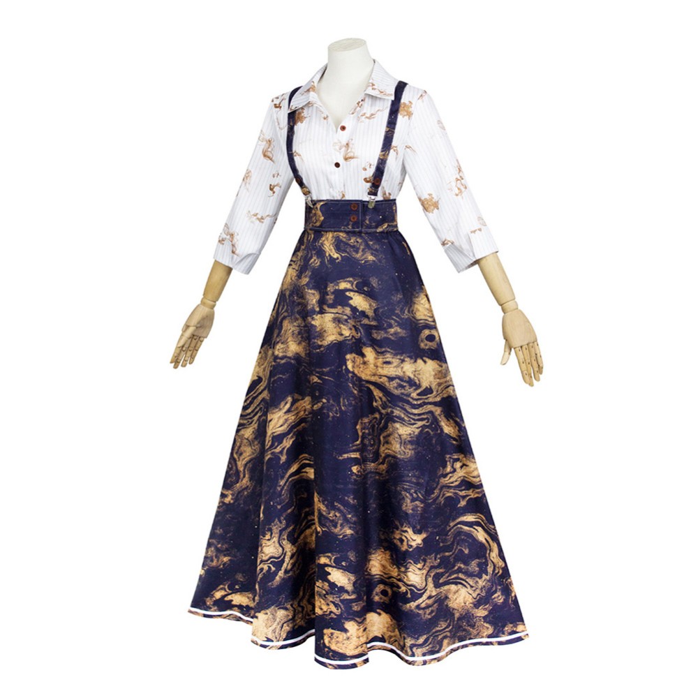 Clair Obscur：Expedition 33 Clea Women Blue Dress Cosplay Costume Halloween Carnival Outfit