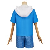 City The Animation Nagumo Midori Blue Hoodie Short Set Party Cosplay Costume Halloween Carnival