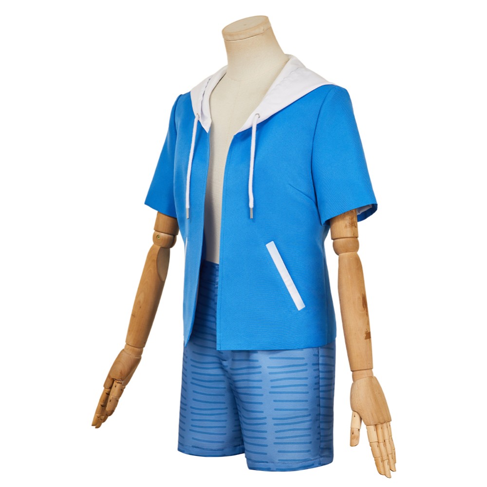 City The Animation Nagumo Midori Blue Hoodie Short Set Party Cosplay Costume Halloween Carnival