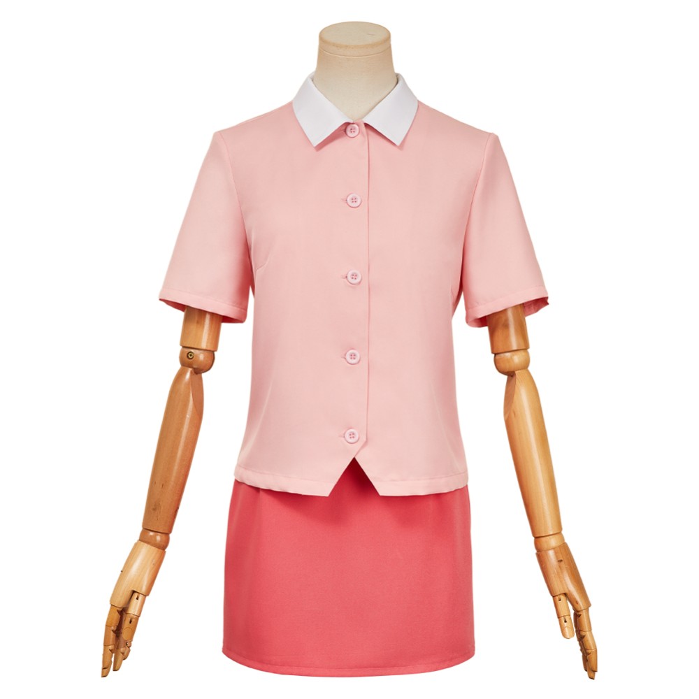 City The Animation Ayumu Niikura Pink Shirt Skirt Set Party Cosplay Costume Halloween Carnival