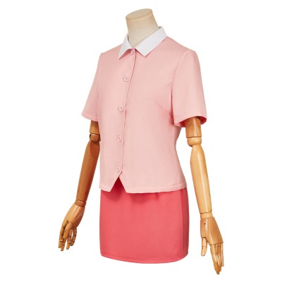 City The Animation Ayumu Niikura Pink Shirt Skirt Set Party Cosplay Costume Halloween Carnival